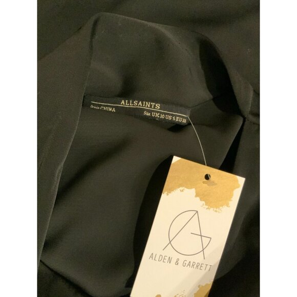 ALLSAINTS Black Sleeveless Shift LBD Halcyon Dress, Size 6 (US) - Picture 9 of 9